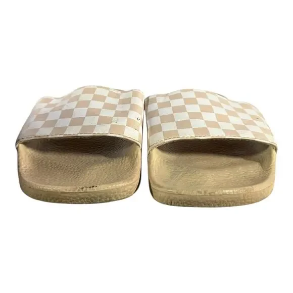 Vans Women’s Checkerboard Slides Sandals Cream Beige Size 8 - Picture 2 of 9